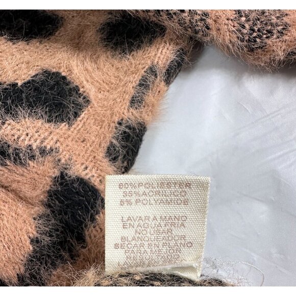 Womens Mystree Fuzzy Animal Cheetah Print Pullover Sweater Cozy Soft‎ Size Small - Picture 12 of 16
